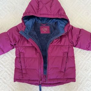 Toddlers' L.L.Bean Down Jacket Puffer Dark Pink - Size 3T.